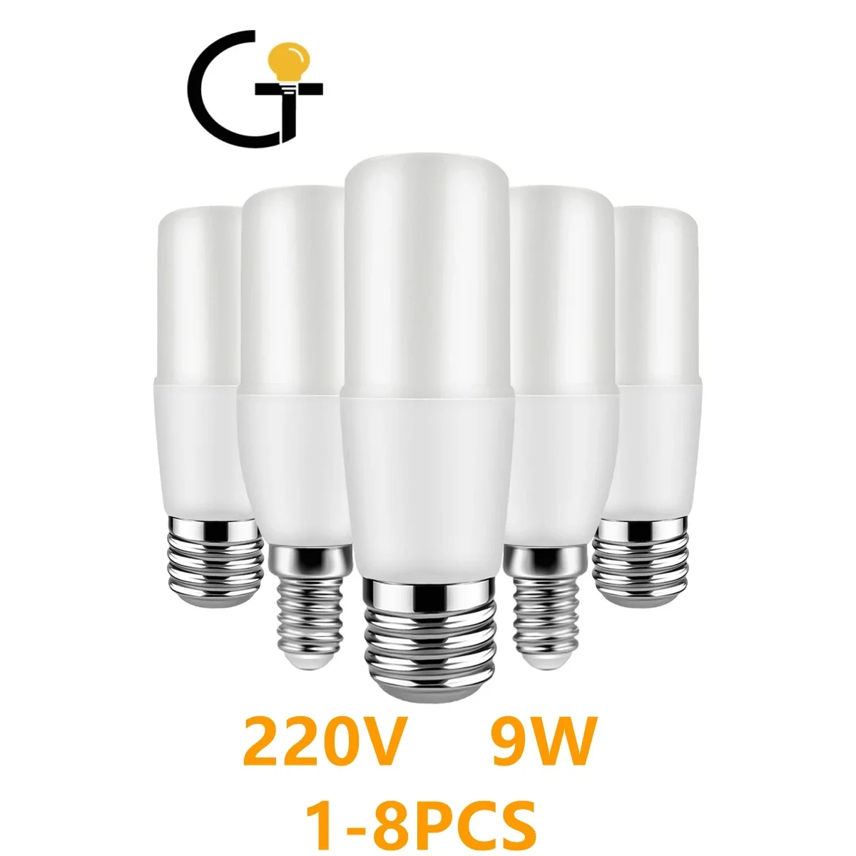 

1-8pcs Bar Led Column Bulb T37 C37 9w AC220-240V E27 E14 Super Bright 3000K 4000K 6000K Lamp For Home Bedroom Office Decoration