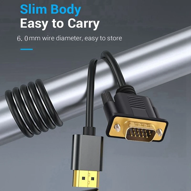 

HDMI-Compatible to VGA Cable Adapter 5M 1080P 60Hz High-Quality HOT SALE