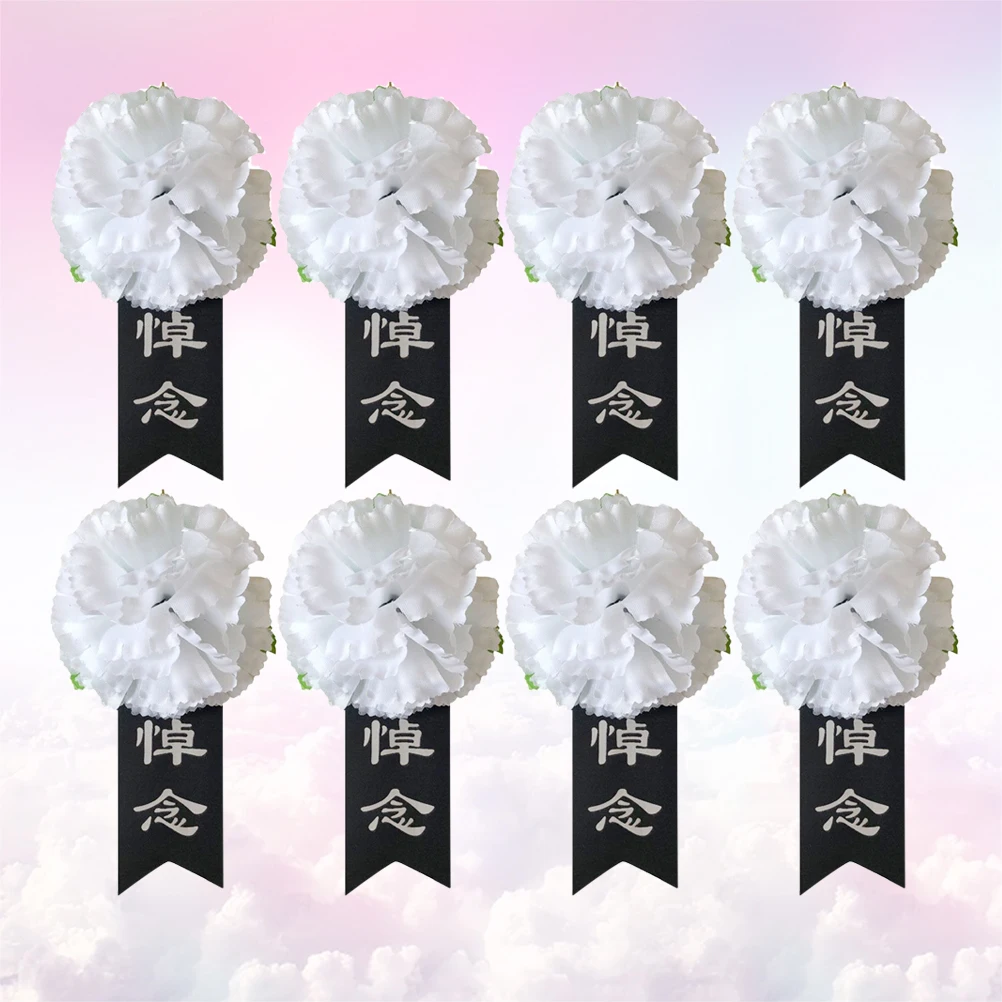 

Silk Buttonhole Flowers Memorial Corsage Funeral Supplies Breast Pin Boutonniere Groom
