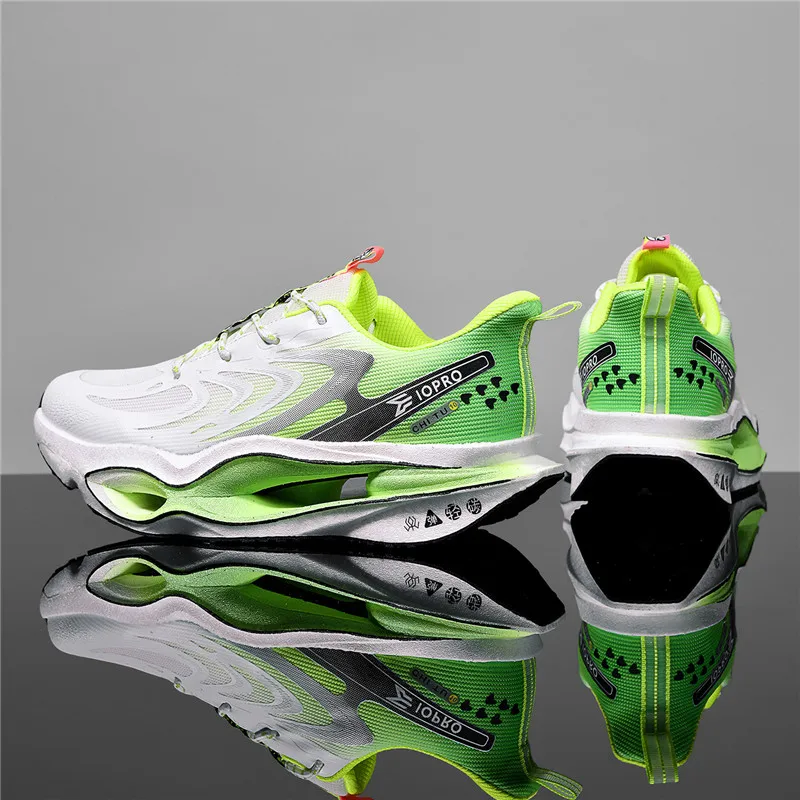 Herren-Laufschuhe mit durchbrochener Sohle, atmungsaktive Sportschuhe aus Mesh für den Sommer, hochelastische, stoßdämpfende Herrenschuhe mit dicker Sohle, die die Körpergröße erhöhen, leichte, rutschfeste und abriebfeste Herren-Laufschuhe für Outdoor-Aktivitäten, Fitness und den täglichen Gebrauch. – Detail 25
