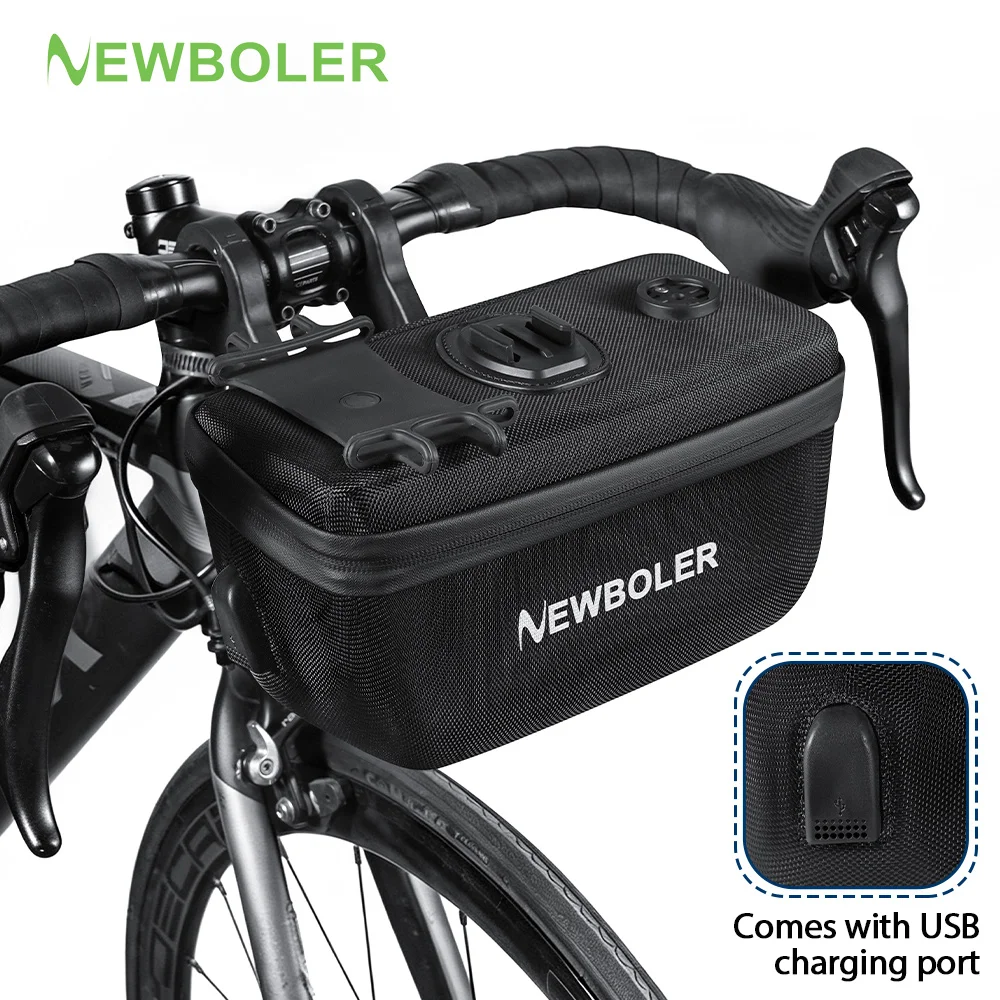 NEWBOLER Multifunctional Bike Front Bag 4IN1 Waterproof Cycling Head Bag EVA Hard Shell Bike Handlebar Bag Cycling Accessories