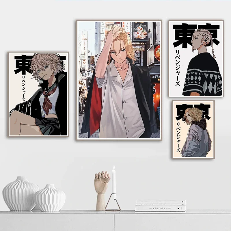 New 2023 Anime TV Tokyo Revengers Poster Aesthetic Mikey Hanma Shuji Manga Canvas Painting Wall Art Mural Kawaii Room Decor Gift