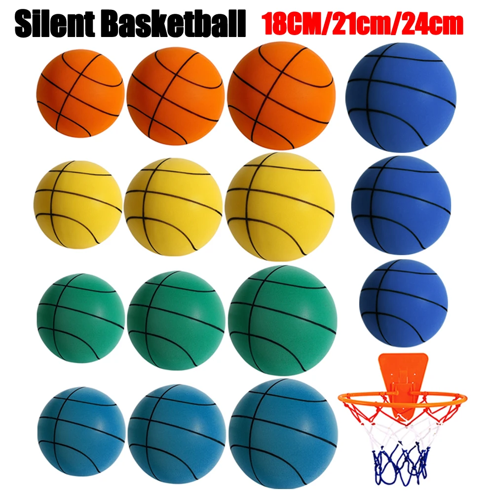 

﻿ Баскетбольный мяч для игры в помещении, 18/21/24 см, с высокой упругостью, бесшумный, легкий, для дриблинга, 3/5/7 мячей в упаковке, для различных видов активного отдыха в помещении