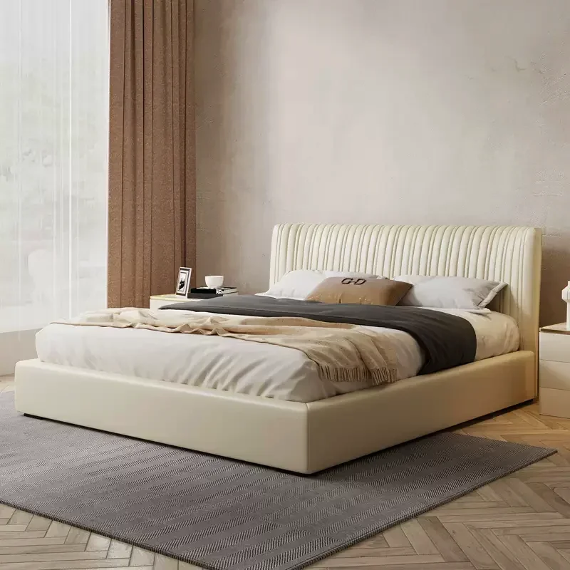 

Modern Wood Double Bed Cheap Bedroom Elegant Queen Aesthetic Frames Bed Twin King Luxury Letto Matrimoniale House Accessories