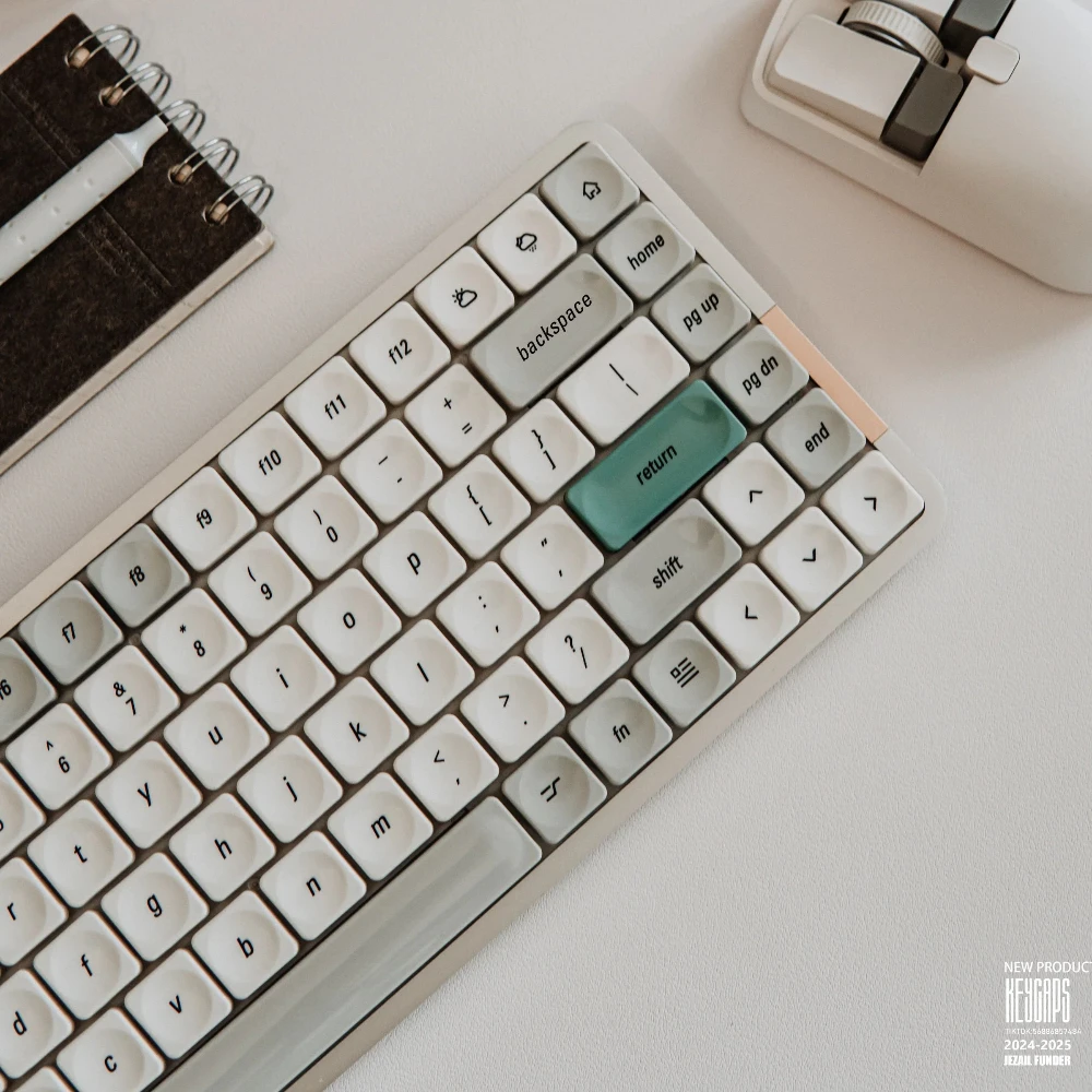 LCK Low Profile Custom Keycap Set PBT Simple Retro Style Keyboard Cap Original Office Gaming for Mechanical Keyboard Accessories