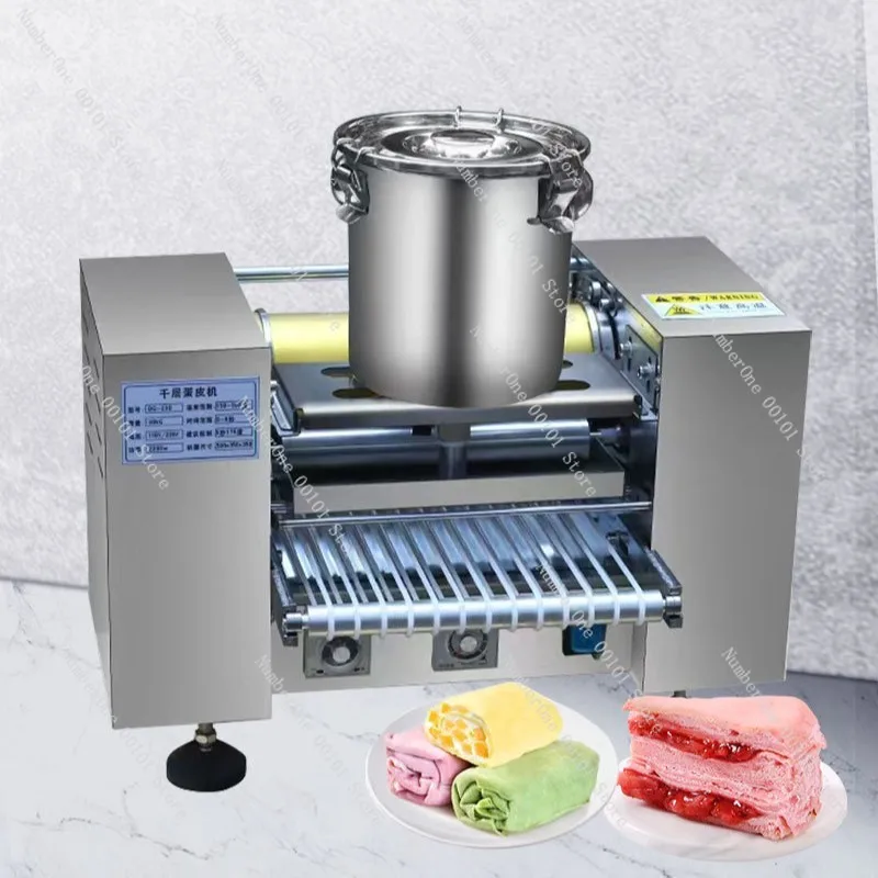 Fully automatic small durian mille-feuille cake skin machine for cake shop, spring roll skin, roast duck cake skin for commercia