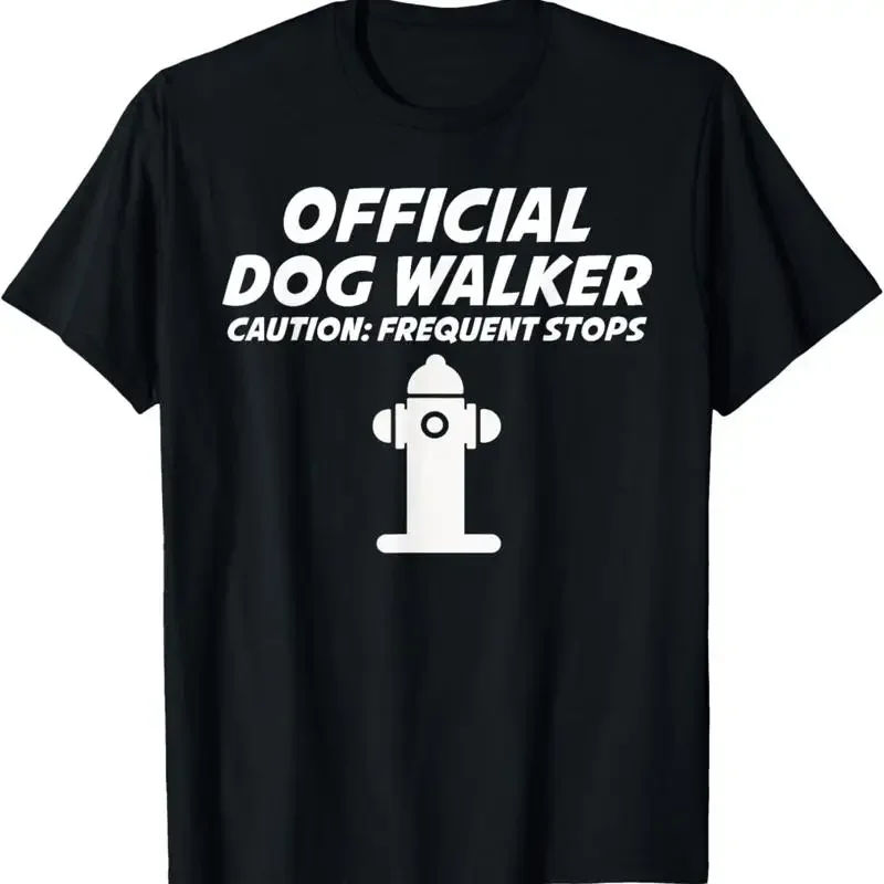 Official Dog Walker Funny Fire Hydrant Tail Wagging Breeds T Shirt