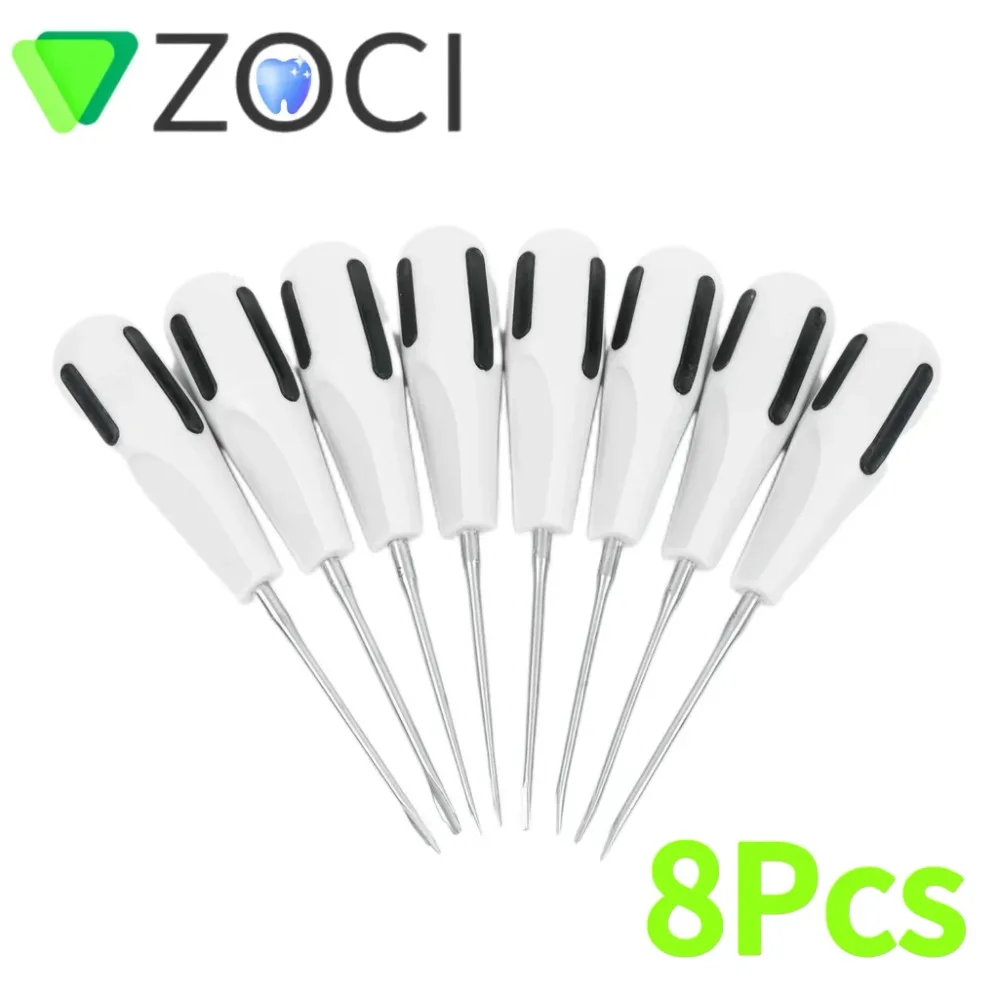 8pcs/Set Stainless Steel Dental Luxating Lift Elevators Clareador Curved Root Dentist Dental Surgical Instrument