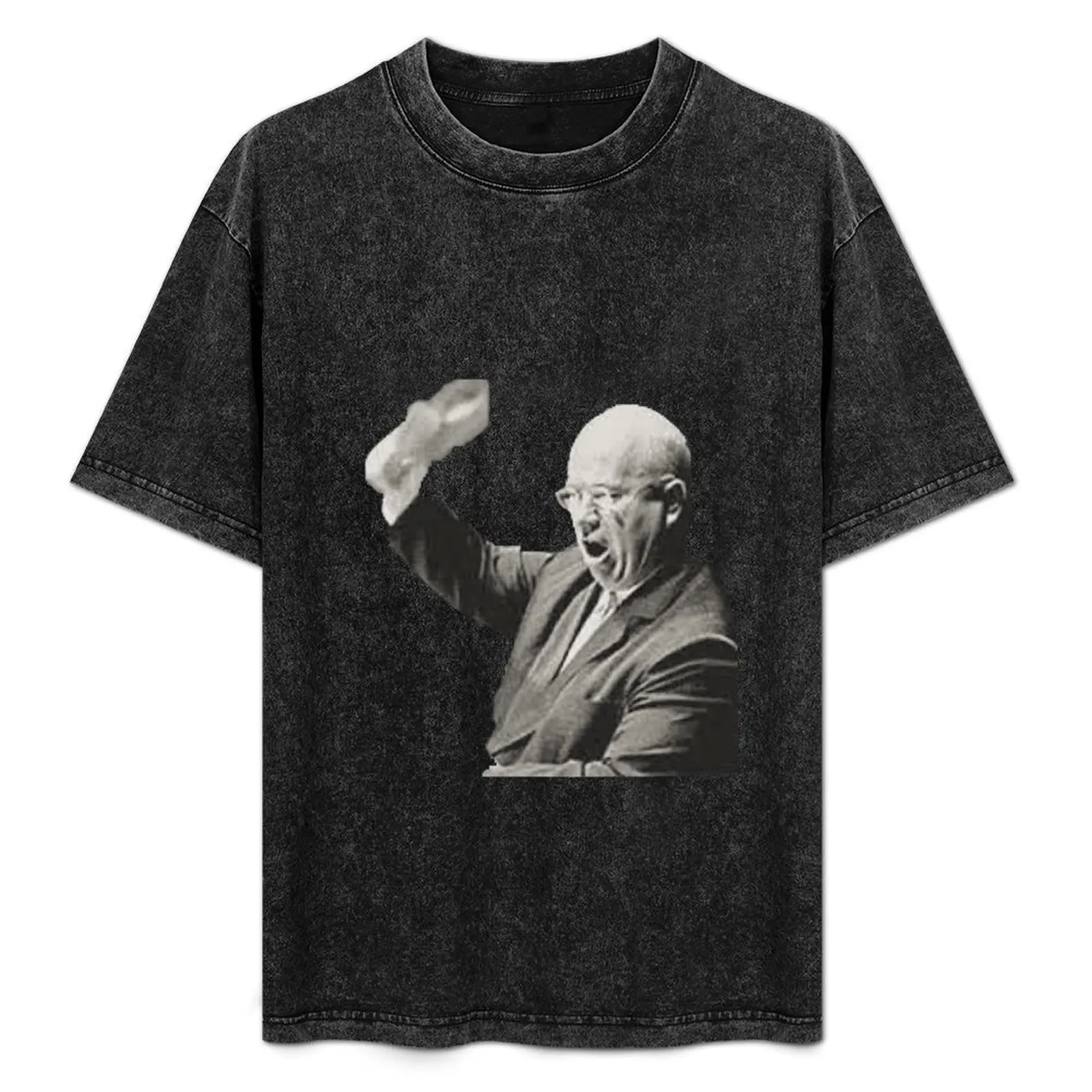 Nikita Khrushchev shoe banging T-Shirt summer tops quick-drying plain white t shirts men