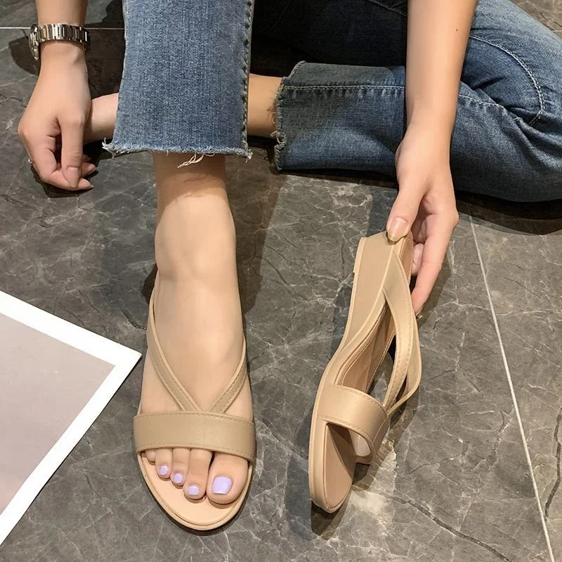 Woman Slippers Height Wedge Heel Open Toe Slides on Beach Green Outside Sandals Shoes for Women Small Size Luxury Designer G F Y