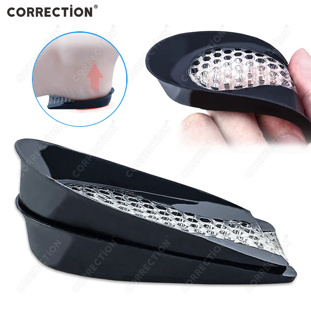 Silicone Gel Heel Pad for Shock Absorption Plantar Fasciitis Pain Relief Foot Care Insert Insole Height Increase Cup Cushion Pad