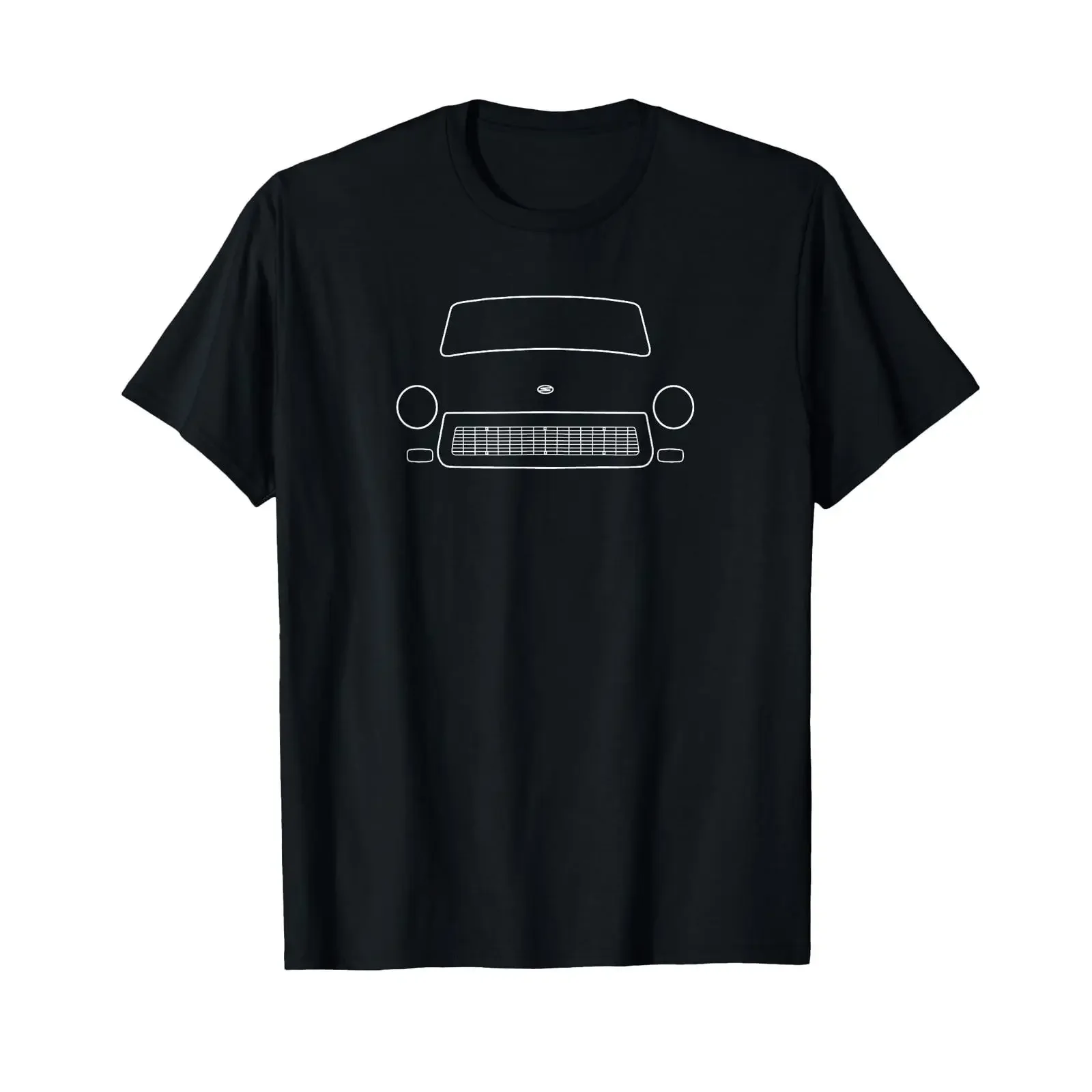 Camiseta blanca con dibujo de línea del coche clásico alemán Trabi Trabant de los años 60, estilo vintage, lavada, elegante, transpirable, versátil, ropa de calle a la moda