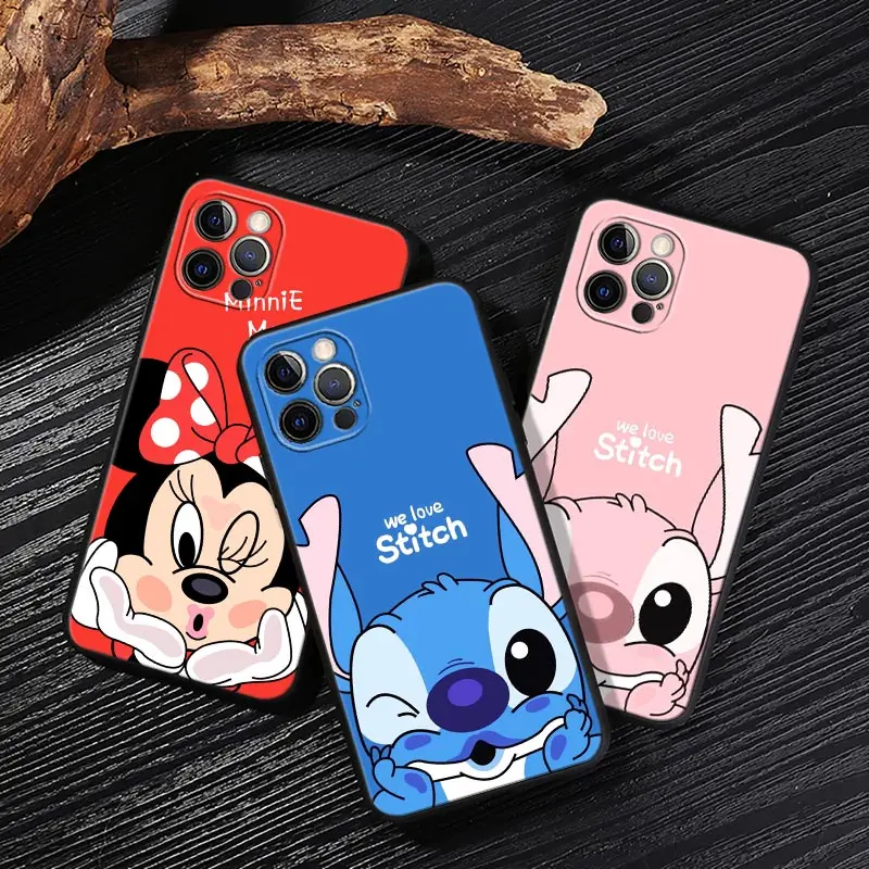 

Stitch Mickey Minnie Mouse Case For iPhone 17 16 15 14 13 12 11 Pro Max Plus Back Cover For iPhone 17 Pro 17E Air 16e Soft Funda