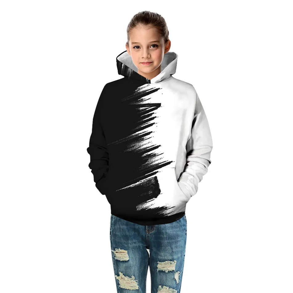 Winter Children Space Galaxy Hoodies Colorful Universe Black Hole Printed Boys Girls Sweatshirts Kids Hooded Pullovers Tops
