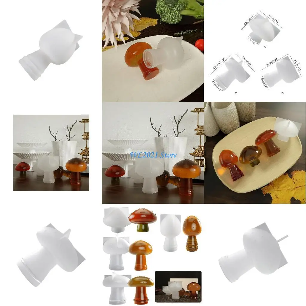 

G5GC Candles Silicone Mold Mushroom Epoxy Resin Mold for DIY