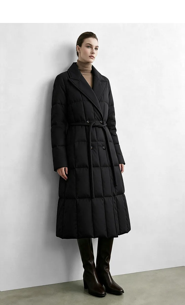 Amii Women's A-Line Down Jacket Lapel Collar Lightweight Warm Slim Fit Commuter Minimalist Women's Winter Down Jacket 12644006