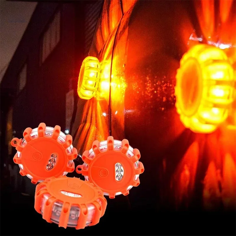 1/2/3/4/6/8/10/12Pcs LED Warning Light Built-in Battery 9Mode Safety Flare Dash Emergency Flashing Lamp Portable Strobe Light