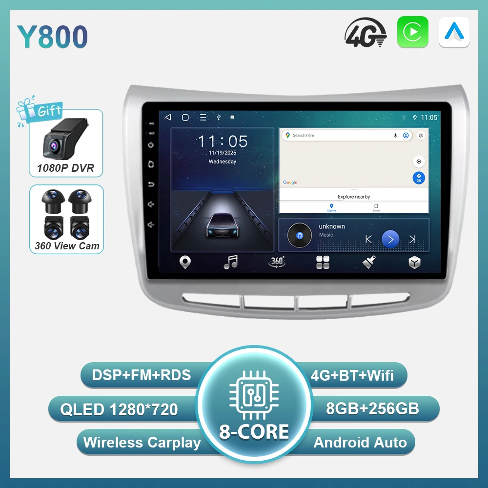 Android 16 Carplay autoradio voor Lancia Delta 2009 - 2019 GPS navigatie stereo auto multimediaspeler 5G Wifi 2k scherm BT DSP