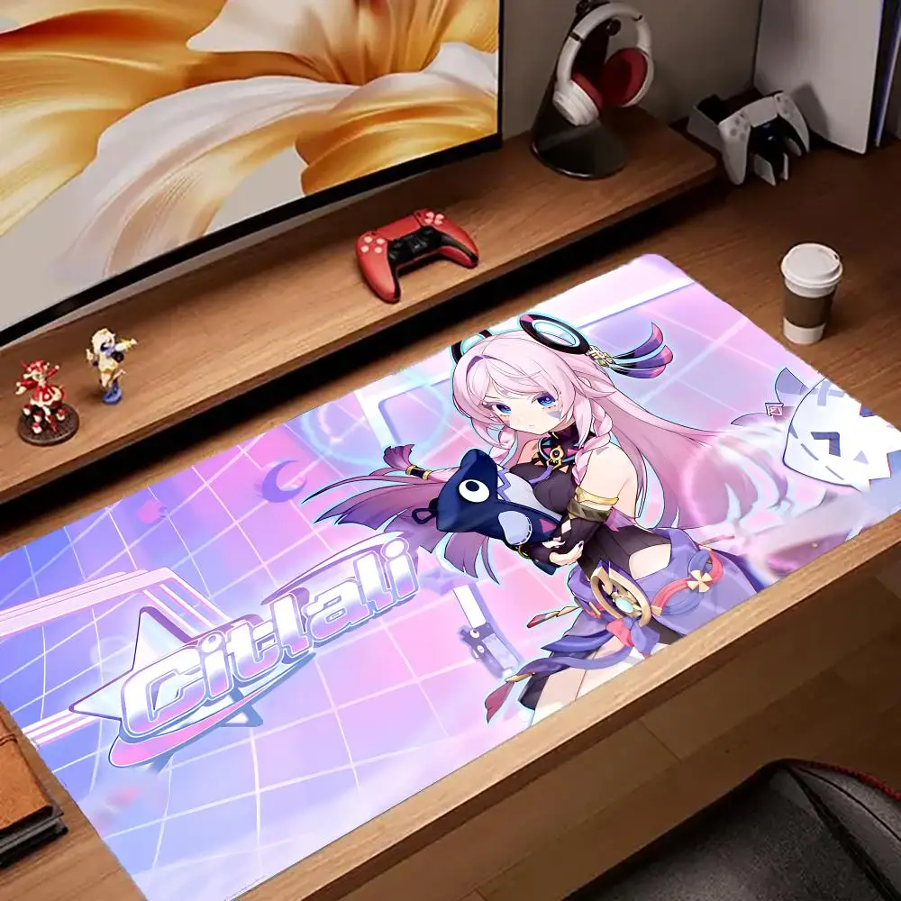 

Gamer Genshin Citlali Mouse Pad Tapetes de Mesa Teclado, Borracha Kawai, Tapete de Mesa Antiderrapante, XXL90x40cm