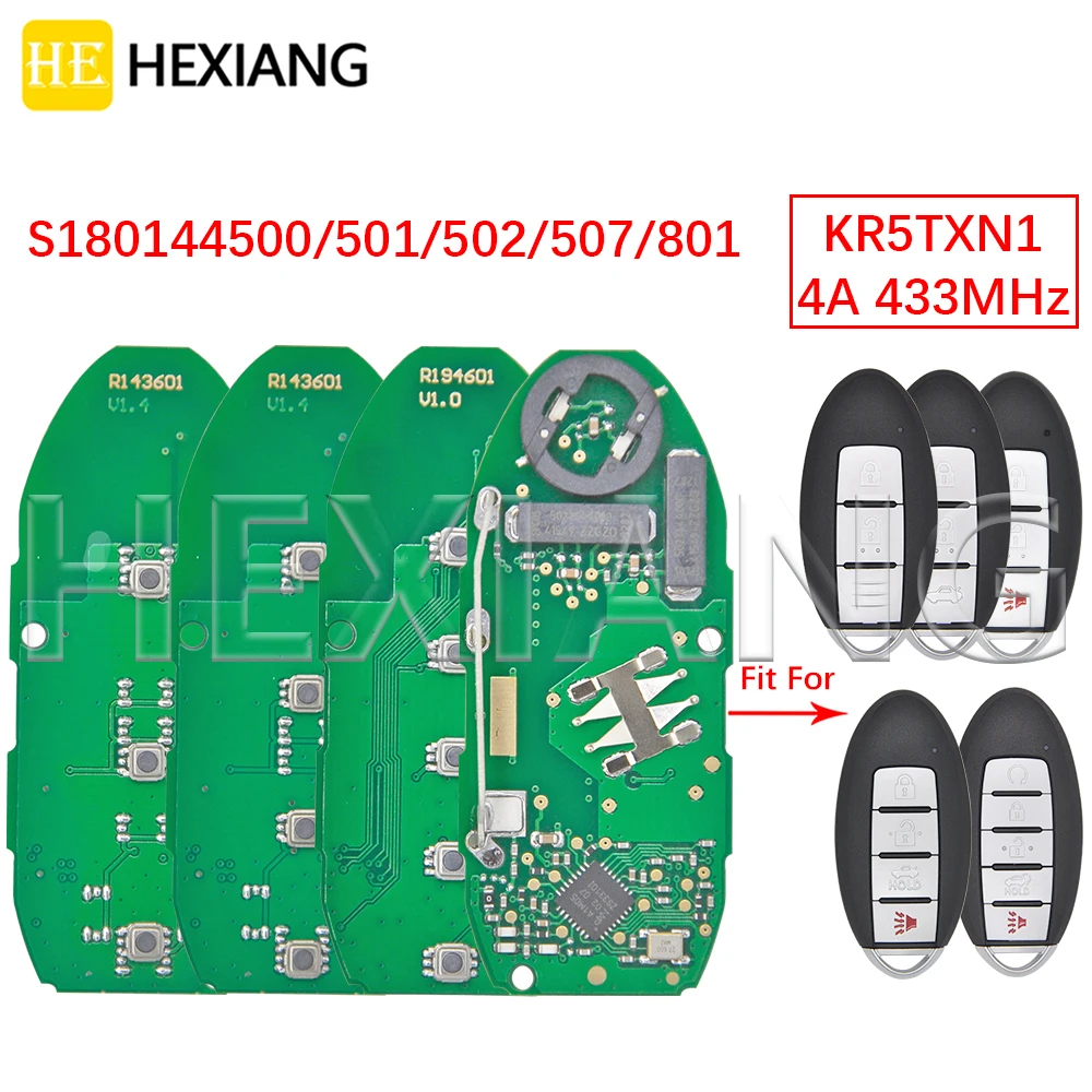 E 4A Chip 433MHz bezkluczykowy kluczyk płytka drukowana samochodu KR5TXN1 S180144500/501/502/507/801 do Nissan Rogue kopnięć Altima Teana Sylphy