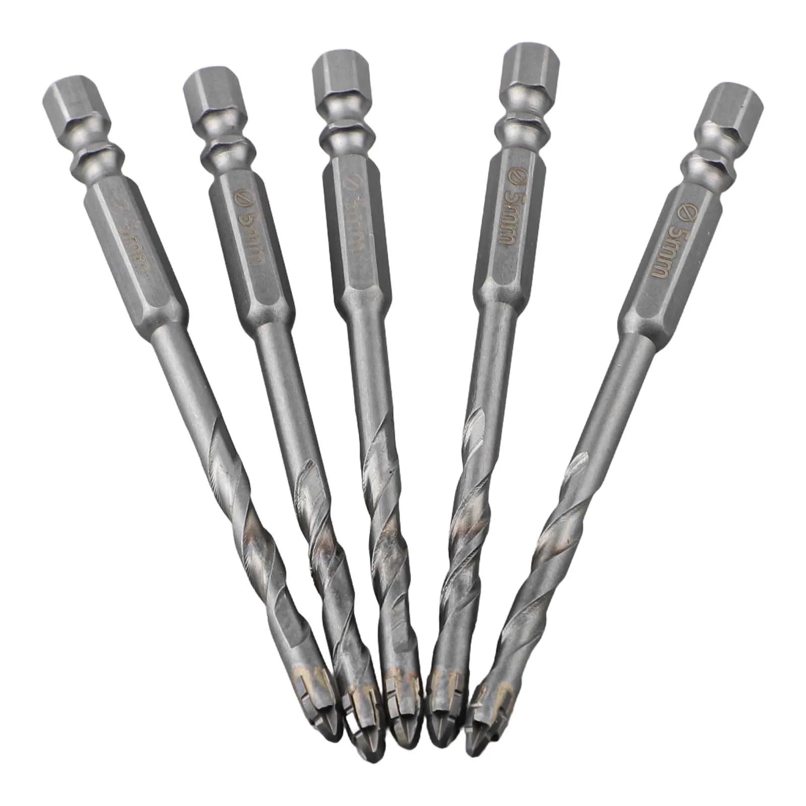 Broca excêntrica serrilhada de quatro gumes, 5 peças para perfuração a seco telhas cerâmicas vidro mármore concreto broca de aço inoxidável