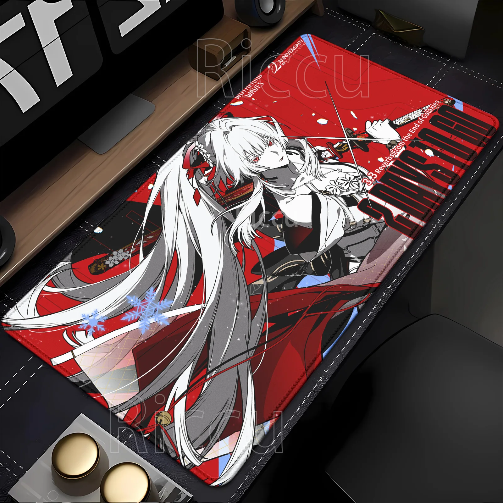 Gaming Hiyuki Wuthering Waves Mousepad Computer offices keyboard Mouse Pad Anime Non-slip Rubber 400x900mm HD Printing Desk Mat