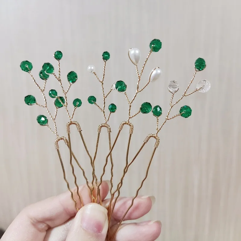 Зеленый-цвет-u-образная-заколка-для-волос-с-жемчужным-цветком-и-бабочкой-женская-мода-для-невесты-аксессуары-для-волос-из-сплава-свадебные-украшения-головной-убор