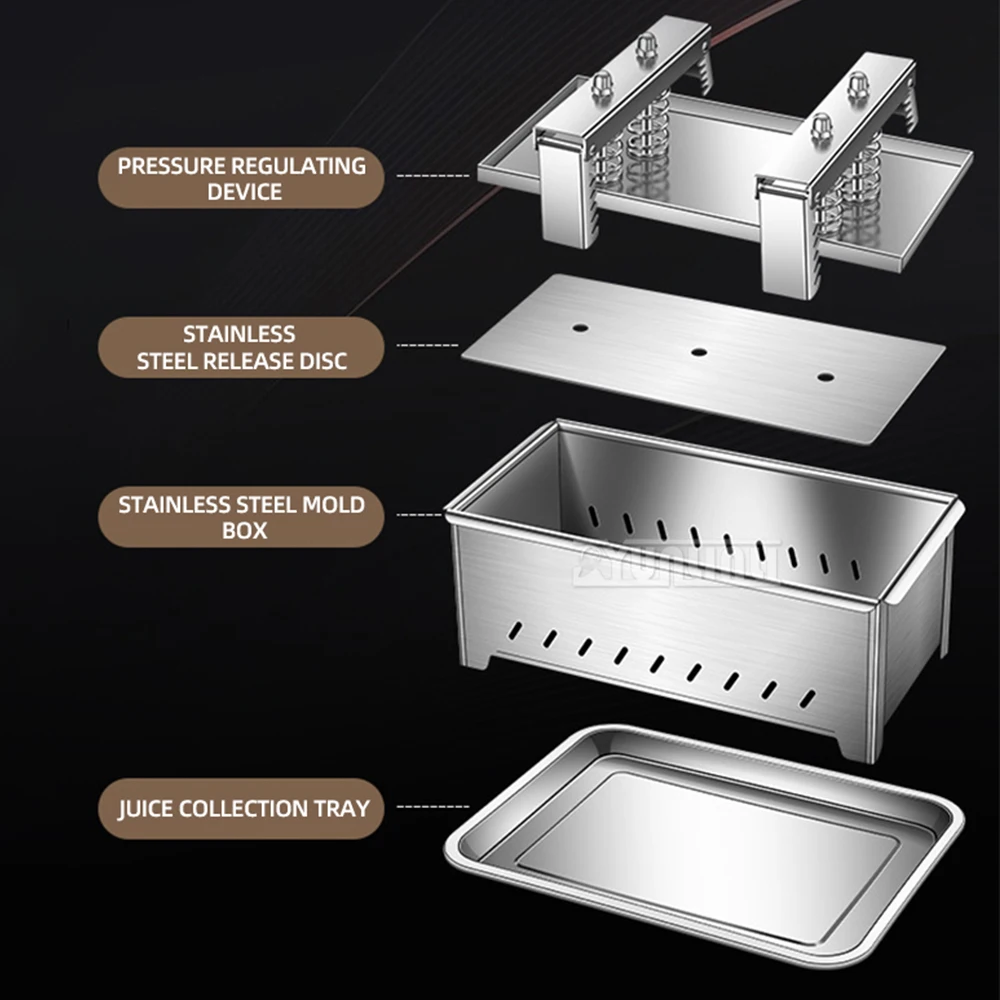 Commercial Stainless Steel Meat Pressing Mold Box Pork Forming Machine for Fast Food Restaurants Kitchen Equipment