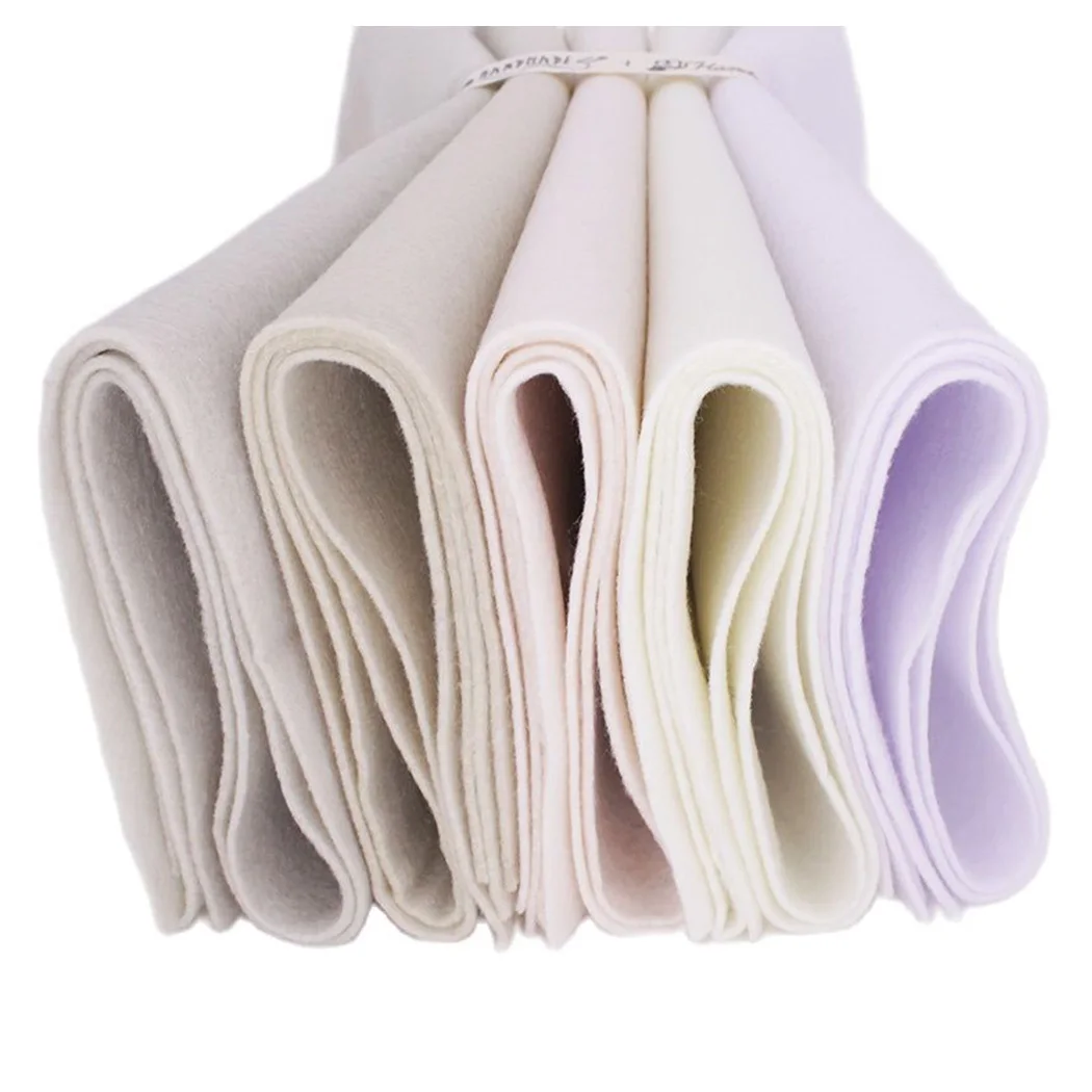 White&Beige Series Soft Felt Fabric,High Density,For Needlework DIY Sewing Dolls Crafts  Non-woven Cloth 1 Pcs 45cmx110cm