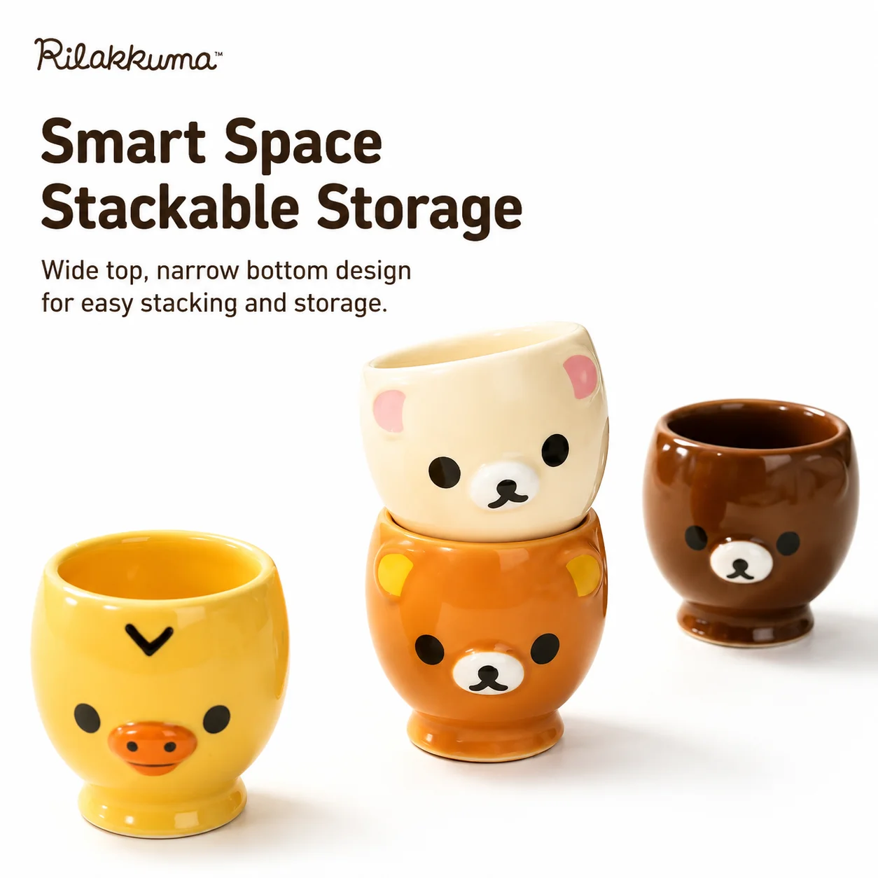 MTUTU Rilakkuma Ceramic Drinkware Set Cute Mini 90ml Shot Cup Household Small Teacup Gift For Girlfriend Best Friend Gift