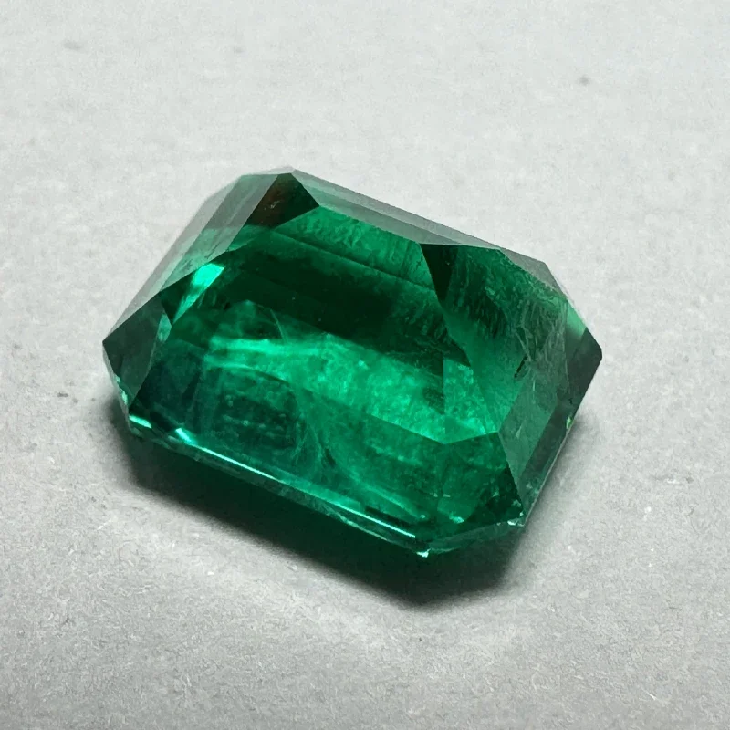 Lab Grown Emerald Hand-cut Hydrothermal Emeralds 8x10mm Gemstone for Diy Jewelry Making Selectable AGL Certificate