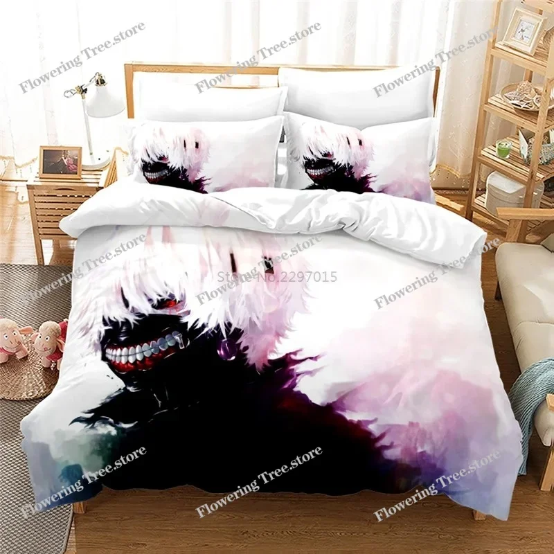 

Home Textile Tokyo Ghoul Anime Manga Goth Bedding Set Printed Duvet Cover Set Pillowcase Twin Full Queen King Bedclothes