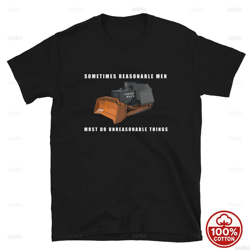 Funny Bulldozer T-Shirt Men Vintage Construction Equipment Quote Graphic Short Sleeve Top