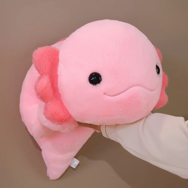 45/60cm Rosa Newt juguete de peluche relleno lindo Axolotl salamandra peluda largo pez de peluche apaciguador almohada larga cojín niños regalo divertido