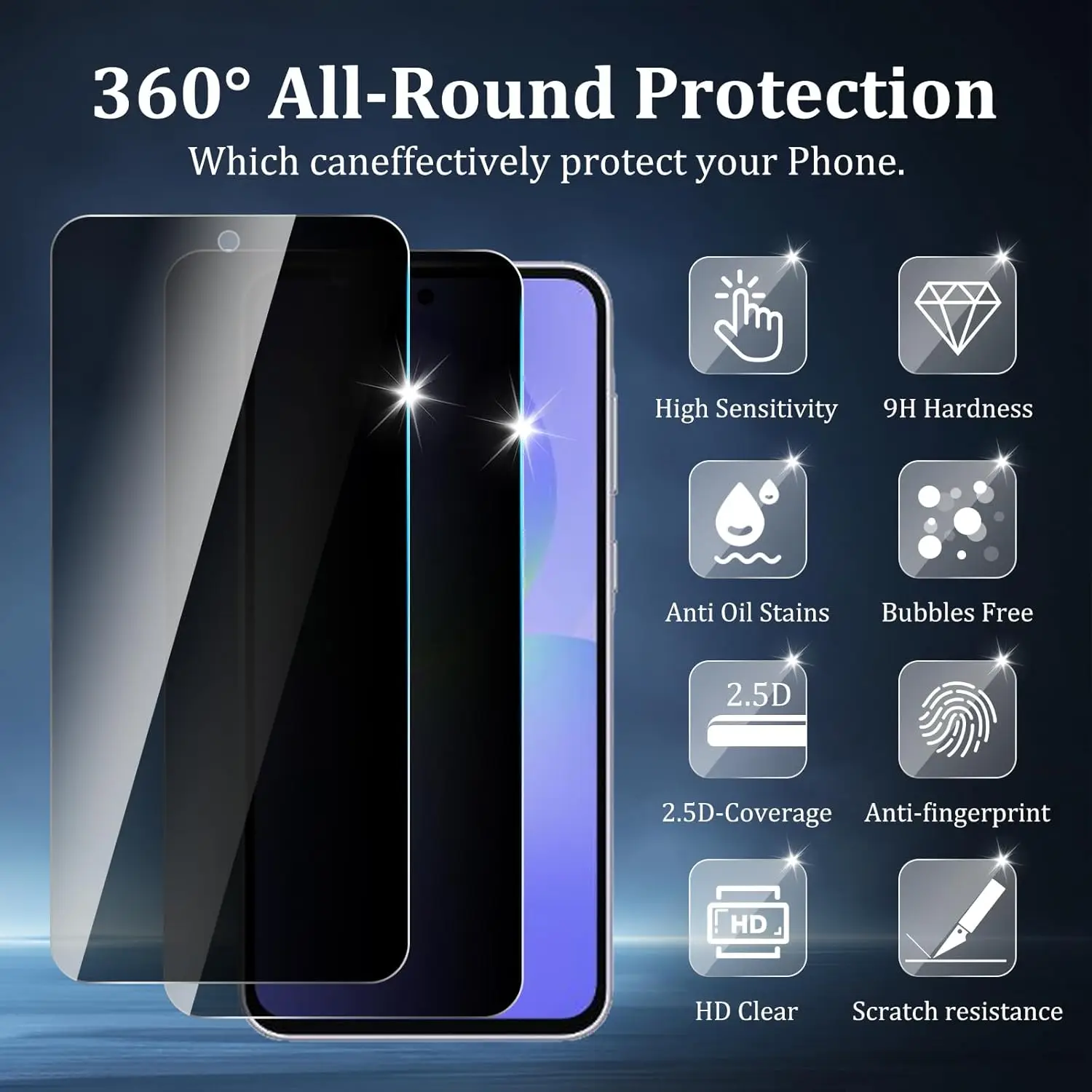 زجاج مقسى مضاد للتجسس لهاتف Samsung Galaxy A36، طبقة شاشة الخصوصية لا تدعم فتح بصمات الأصابع #2