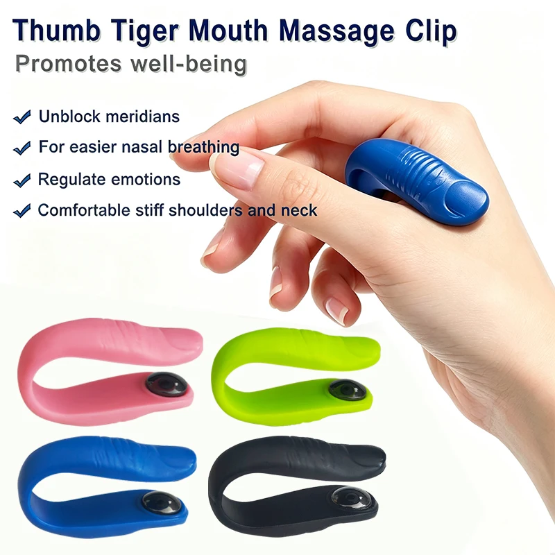 Acupressure Massage Clip, Portable Hand Meridian Point Massager, Magnetic Tiger Mouth Thumb Joint Pressure Clip for Hand