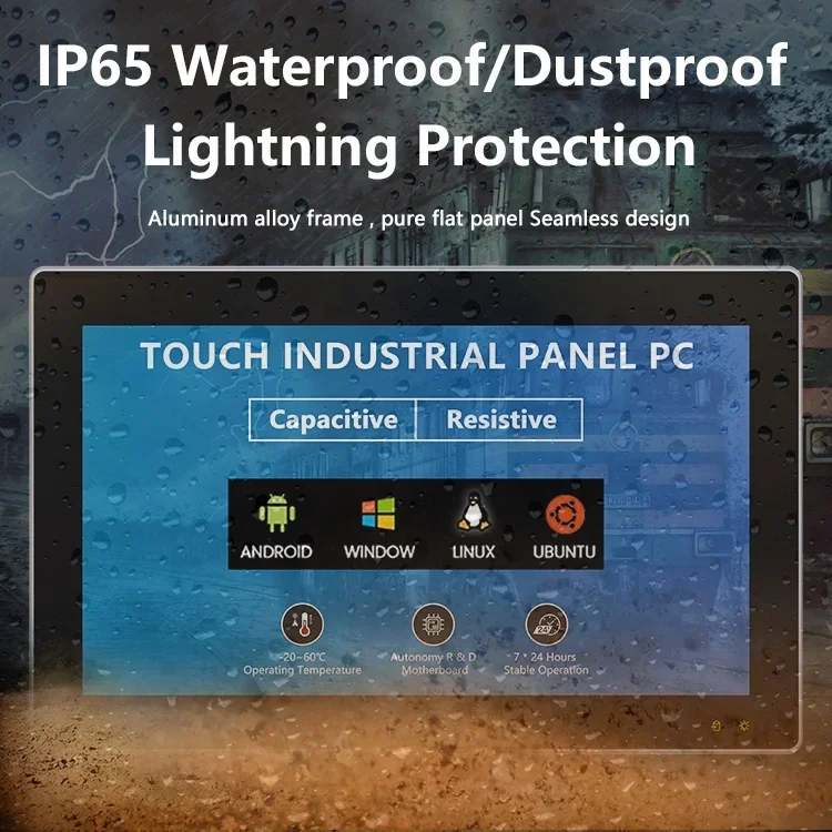 Industrial IP65 waterproof Touch Pc Fanless AlumInium Alloy Embedded Industry Panel Pcs