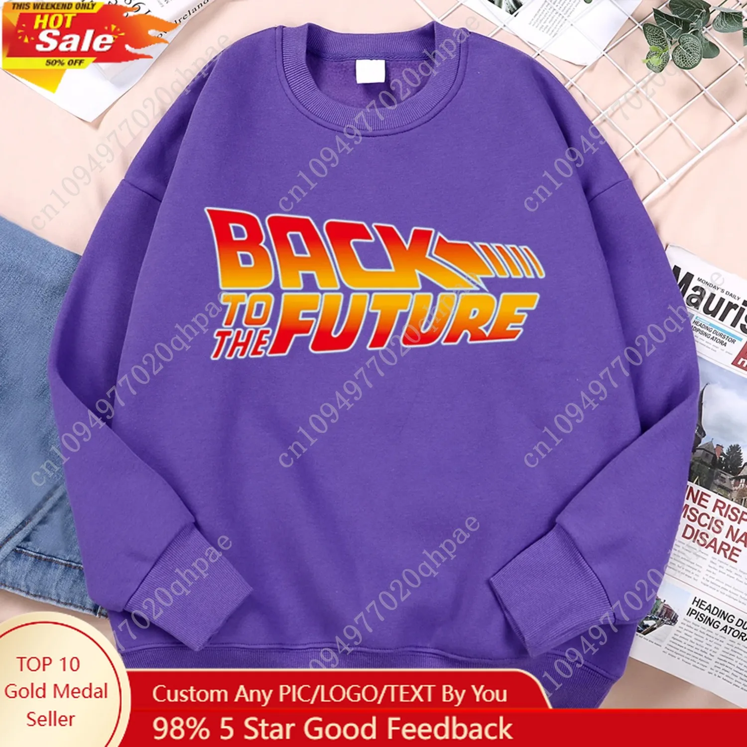 Back To The Future Movie Logo Hoodie Men Vintage Casual Hoody Anime Loose Sweatshirt Harajuku Fleece Hoodies Crewneck Clothes