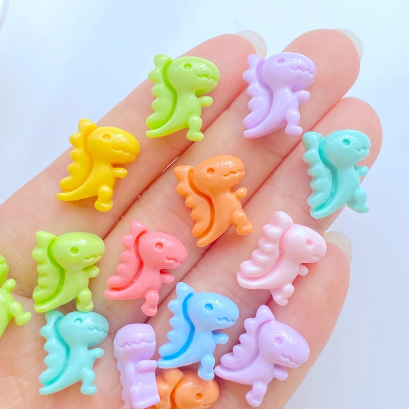 30Pcs New Cute Mini 12*15mm Little Dinosaur Flat Back Resin Nail Enhancement  Jewelry Craft Decoration Accessorie