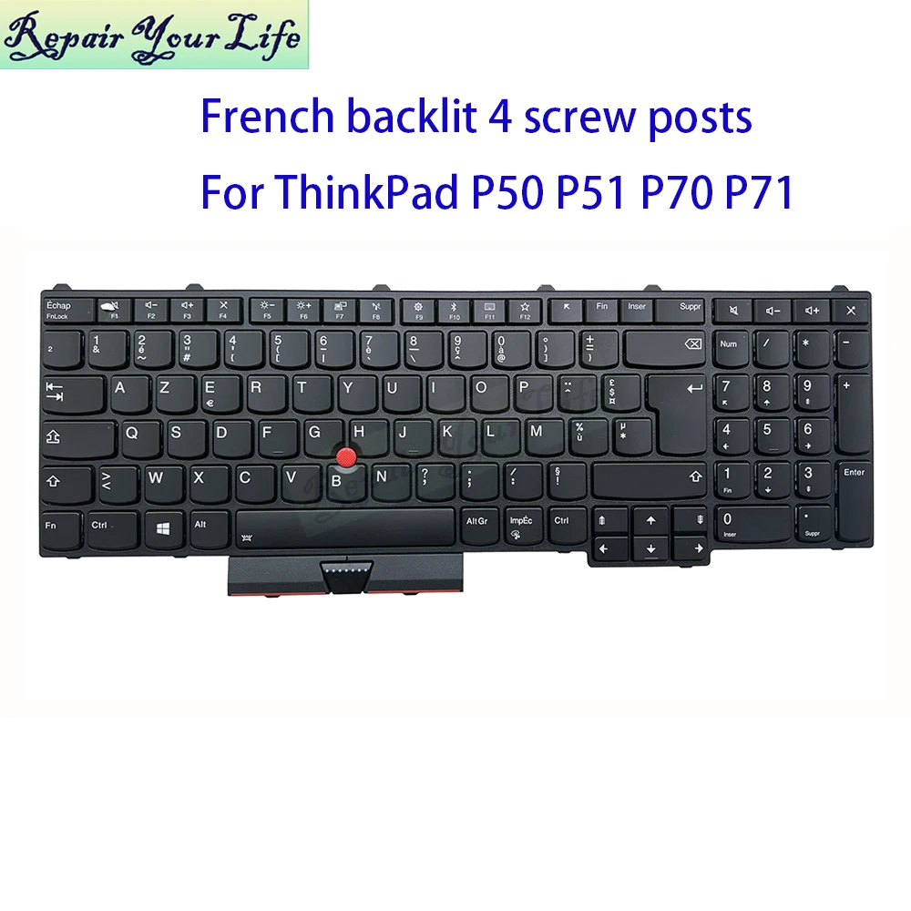 

AZERTY French Backlight Keyboard For Lenovo Thinkpad P50 P70 P51 P71 20EN 20ER Notebook Trackpoint Keyboards 01HW293 SN20M25784