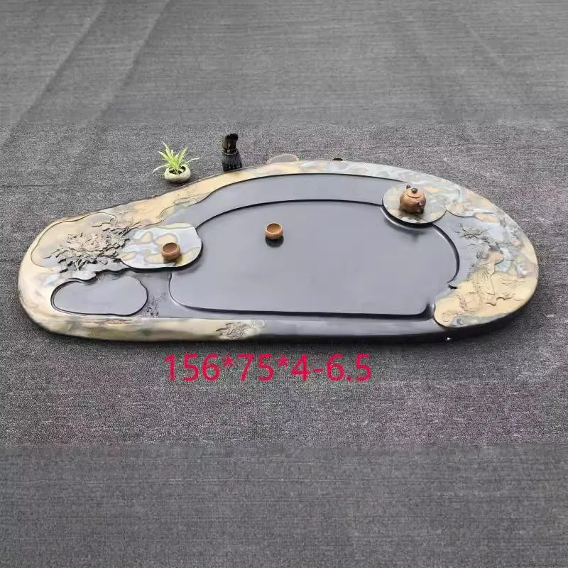 golden halo seed material inkstone, tea terrace, sea landscape tea platform, dragon tail inkstone, tea set, Duan inkstone
