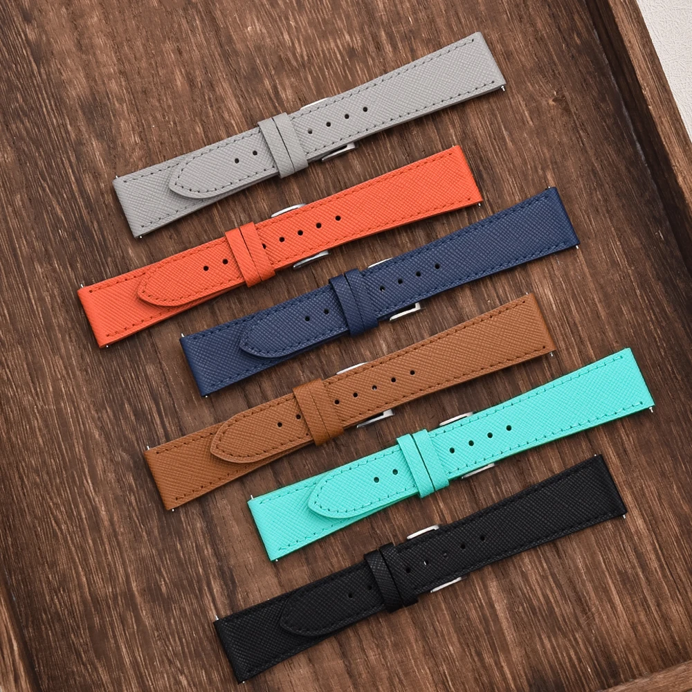 Qualität Kalbsleder Uhren armbänder Saffiano Leder Uhren armbänder 18/19/20/21/22/23/24mm Armband Armbanduhren Uhren zubehör