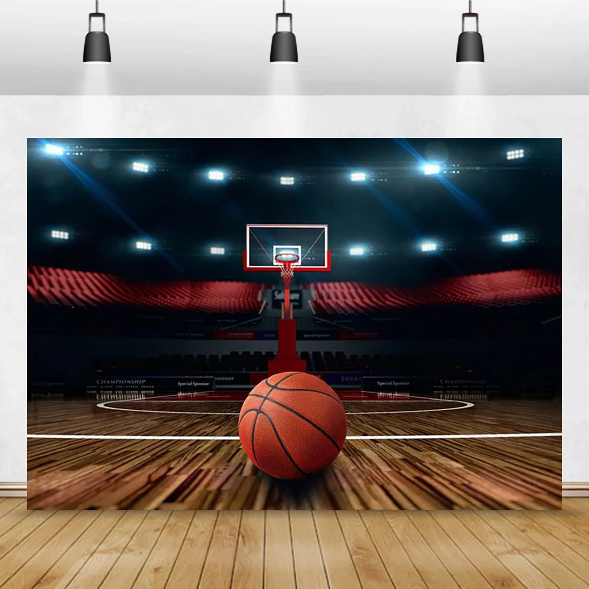 Basketball Court Backdrop Happy Birthday Kids Boy Photography Fence Room Banner School Sports Meet Decoration Background