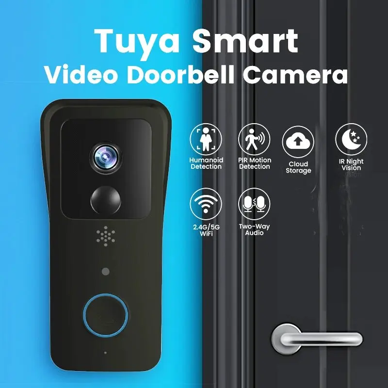 Tuya Smart WiFi Video Doorbell 1080P Dual Band 5G 2.4G Waterproof Outdoor Wireless Intercom Security Camera for Home Safety