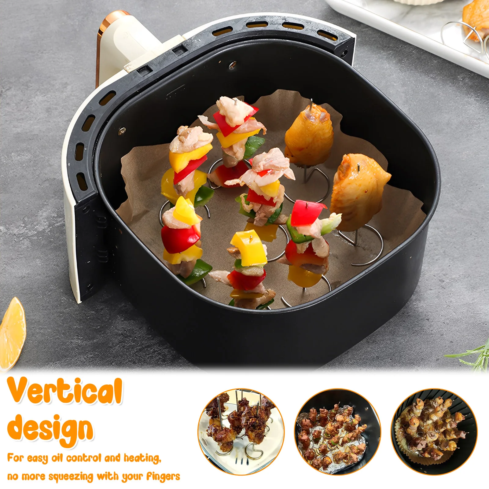 50 قطعة سيخ لحم الطعام سيخ شواء مستدير الشواء كباب توزيع الحرارة أسياخ شواء ستيك لشوي الخبز التخييم #5