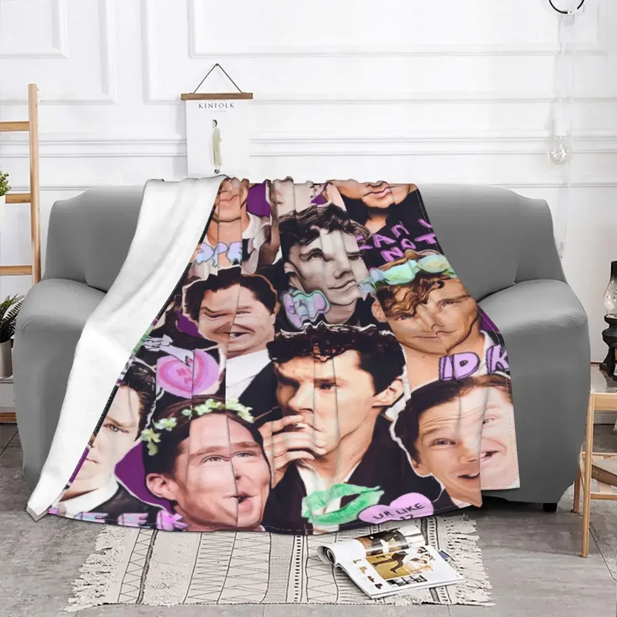 Benedict Cumberbatch Collage 354 Bedroom Knee Blanket Blankets And Blankets Throw Blanket