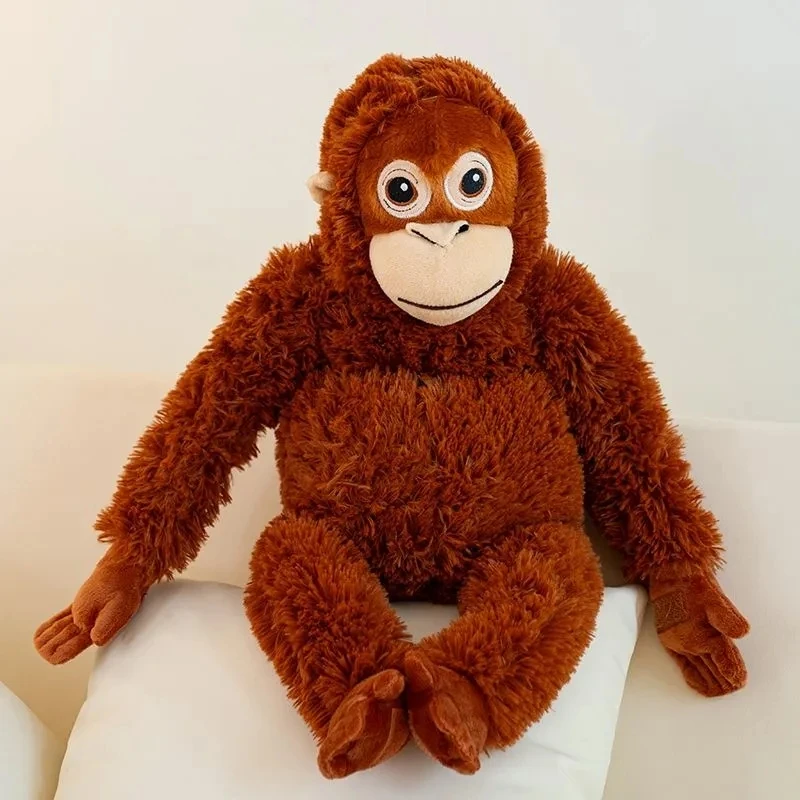 66-95cm Realistic Orangutan Ape Stuffed Backpack Long Arm Soft Fluffy Monkey Plush Toy Soft Pillow Cushion Room Decoration Gift