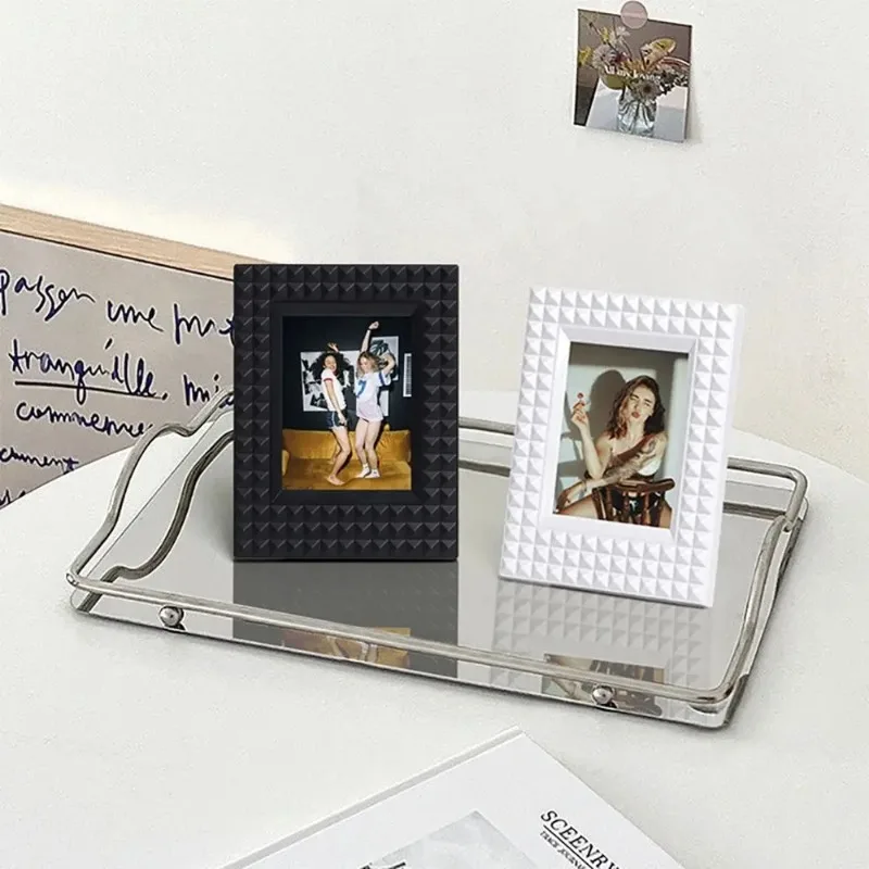 1Pc Colorful Rivet 3-inch Polaroid Photo Frame Stand up Creative Star Design Small Card Platform for Display