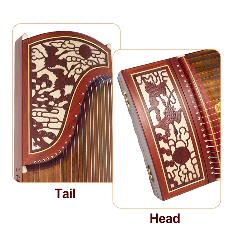 Dunhuang Factory Made with Bubinga Inlay Sculpture High-class B Strings Chinese Zither