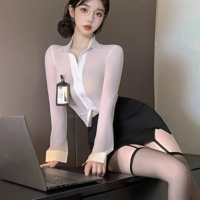 

Сексуальное женское белье, униформа секретаря для косплея, соблазнительная облегающая юбка на бедрах, учительская ролевая игра, страсть, экзотические костюмы